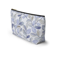 Cherry Plum Leaves Accessory Pouch w T-bottom in Blue